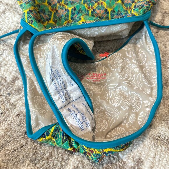 FREE PEOPLE Amber Printed One-Piece Swimsuit in Green Size X-Small NWT - Picture 6 of 10